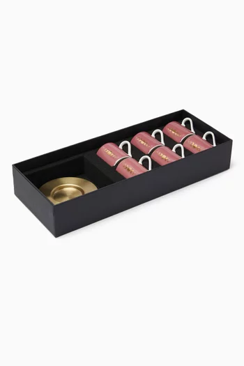 Hilal Rose Espresso Cups & Saucers in Porcelain