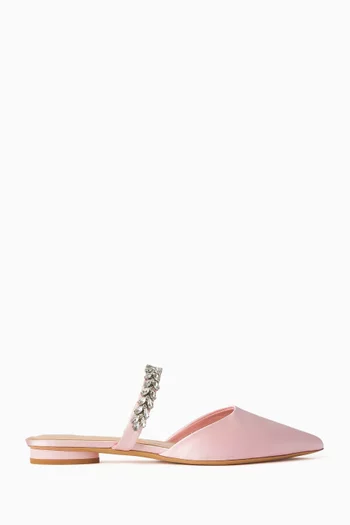 حذاء كلاسيك ليلى بكعب مسطح ستان مطرز