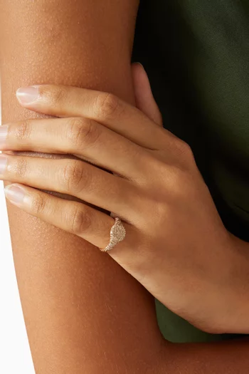 Petite Pavé Pinky Ring in 18kt Rose-gold with Cognac Diamonds