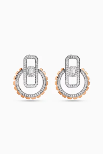 Empire Diamond Earrings in 18kt White & Rose-gold