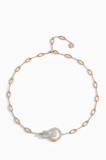 Empire Diamond Chain Choker in 18kt Rose & White Gold