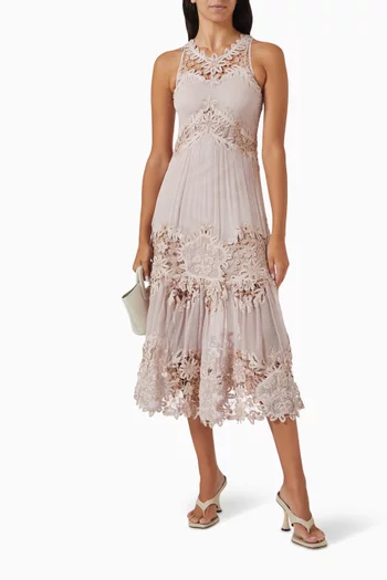 Bente Lace Midi Dress in Viscose