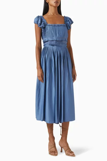 Risa Sleeveless Midi Dress in Ramie