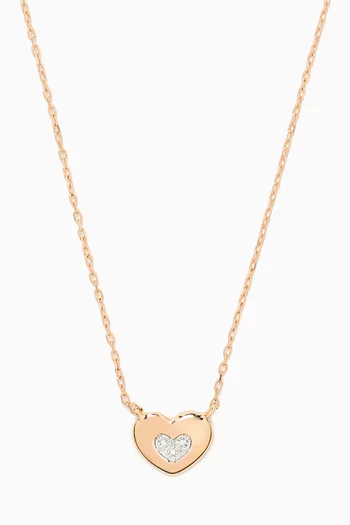 Ara Bambi Diamond Heart Necklace in 18kt Rose Gold