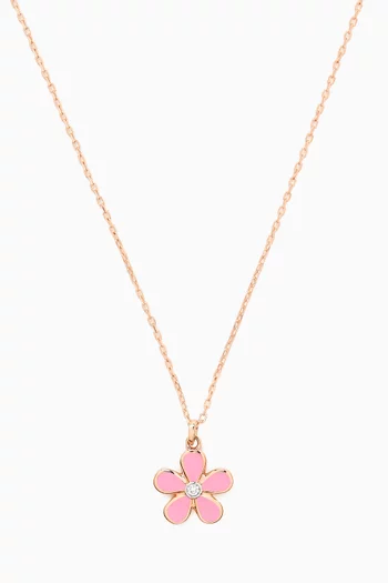 Ara Bambi Diamond Flower Necklace in 18kt Rose Gold
