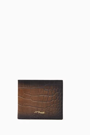 Billfold Wallet in Alligator-embossed Leather
