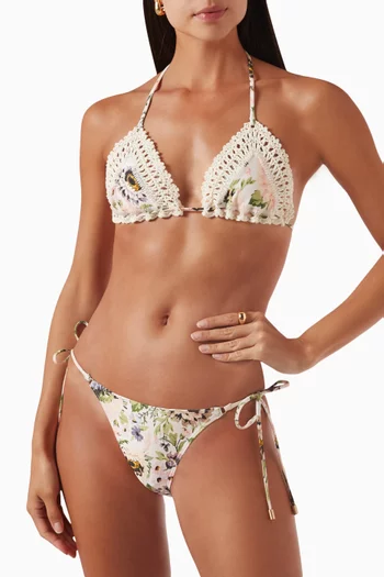 Halliday Crochet Triangle Bikini Set in Lycra