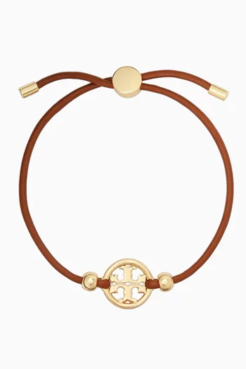 Miller Slider Bracelet in Gold-plated Brass & Leather