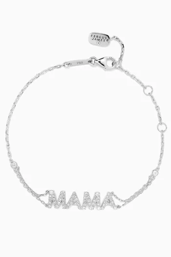 Mama Diamond Pendant Bracelet in 18kt White Gold