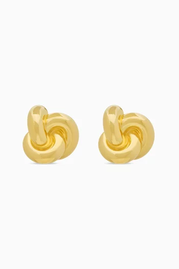 Oversized Knot Earrings in Brass