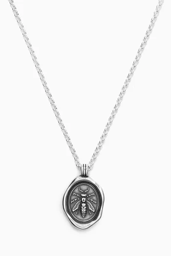 Achievement Wasp Talisman Necklace in Sterling Silver