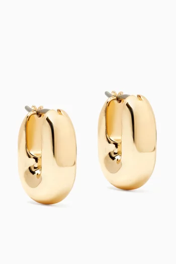 Puffy U-Link Earrings in Gold-tone Brass