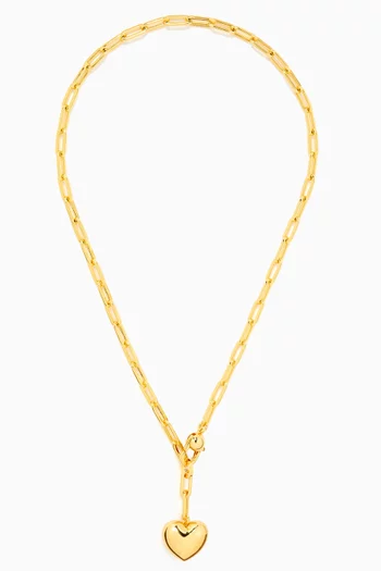Puffy Heart Chain in 14k Gold-dipped Brass