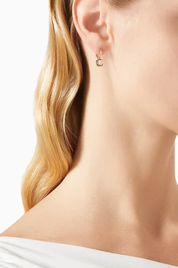 Moon Diamond Single Stud Earring in 14kt Recycled Gold