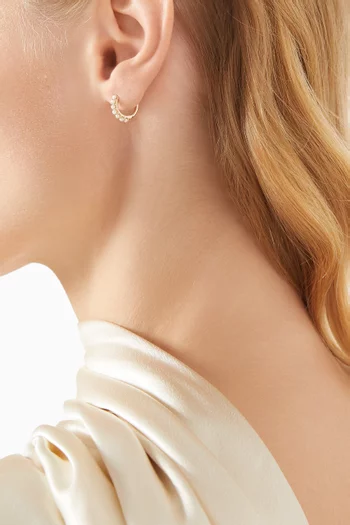 Pearl Huggie Earrings in 14kt Recycled Gold