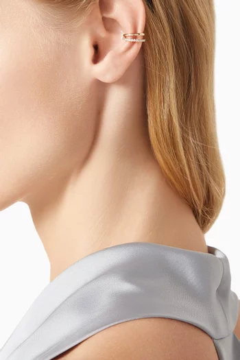 Double Ear Diamond Single Cuff in 14kt Recycled Gold