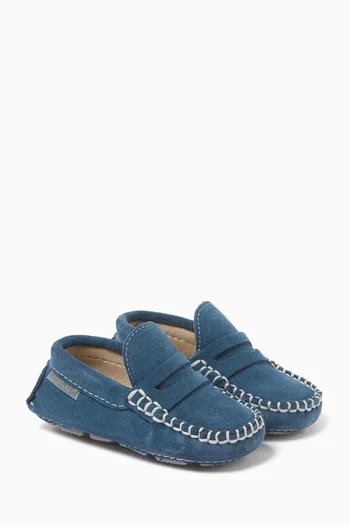 Contrast-stitch Loafers in Suede