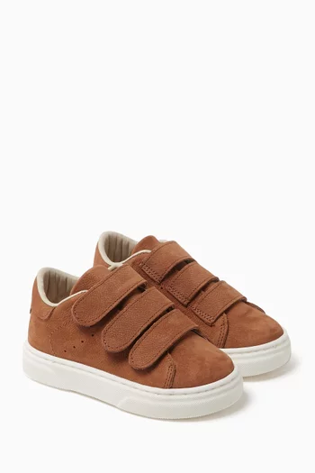 Velcro Strap Sneakers in Suede