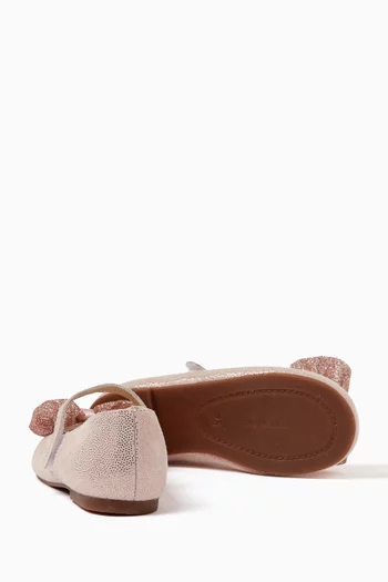 Bow-embellished Ballerina Shoes in Suede