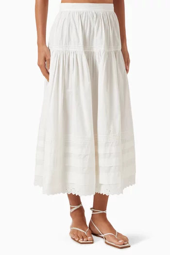Sebastiane A-line Skirt in Organic Cotton Poplin