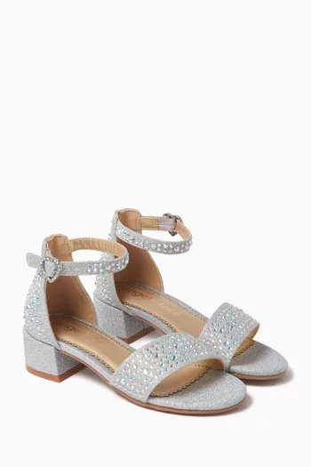 Embellished Glitter Sandals