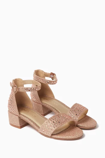 Embellished Glitter Sandals