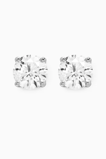 Round-cut Diamond Stud Earrings in 18kt White Gold