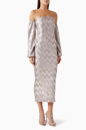 Affaire Detachable-sleeve Dress in Satin