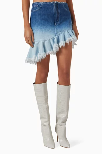 Ombre Mini Skirt in Denim