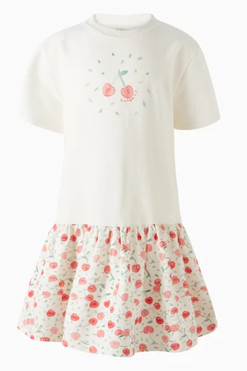 Cherry-print Dress in Cotton