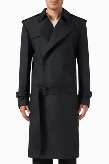 Long Trench Coat in Silk-blend