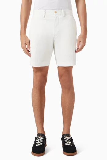 Flat Front Shorts in Stretch Cotton