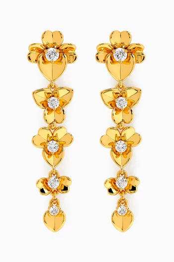 Precious Pansy Linear Earrings in Metal
