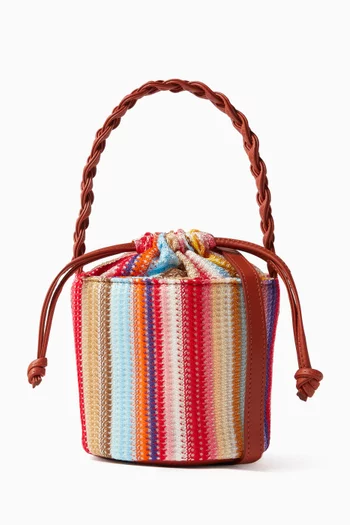 Striped Bucket Bag in Viscose Knit