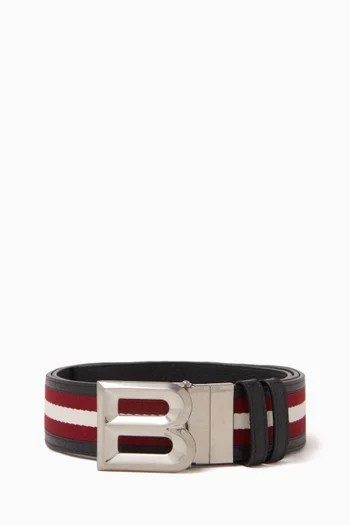 B-bold Reversible Belt in Leather & Canvas