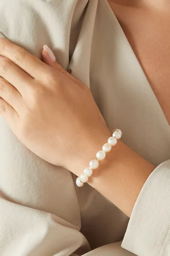 سوار كيكو مرصع بلؤلؤ باروكي ذهب عيار 18‏