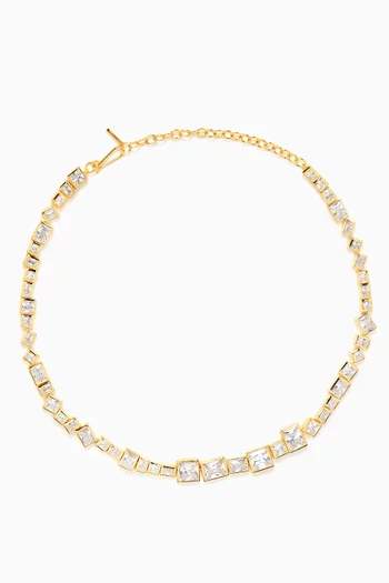 Dare Cubic Zirconia Necklace in 18kt Gold-plated Sterling Silver