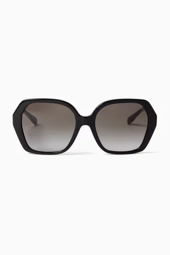 Oversized Geometric Sunglasses in Acetate