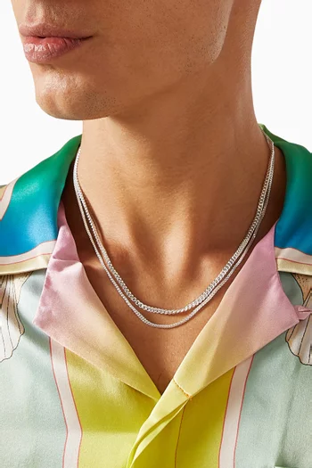 قلادة بطبقتين فضة إسترلينية