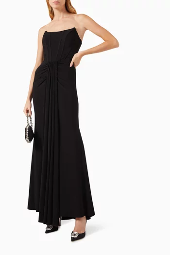 Strapless Knot Gown in Jersey