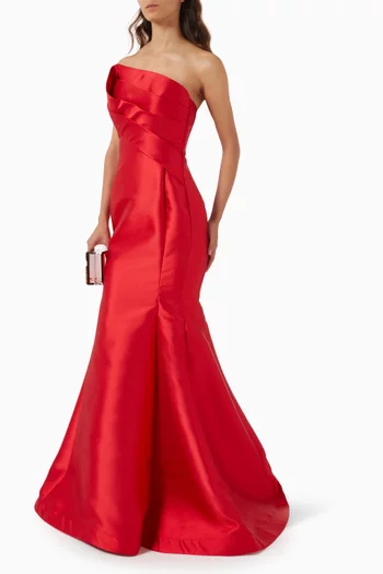 Strapless Mermaid Gown in Stretch Taffeta