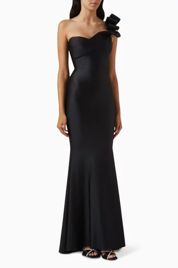 One-shoulder Gown in Stretch Jersey