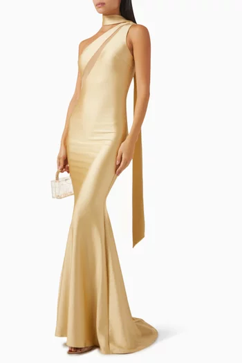 One-shoulder Gown in Jersey