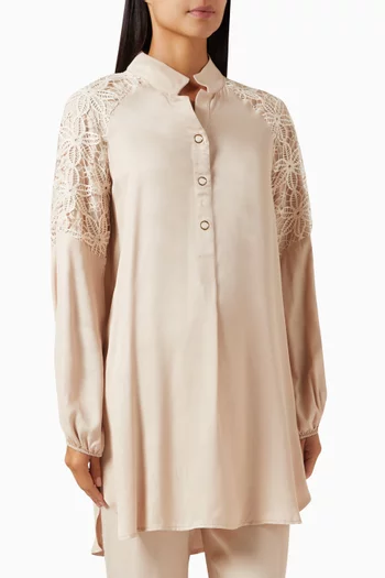Embroidered Button Blouse