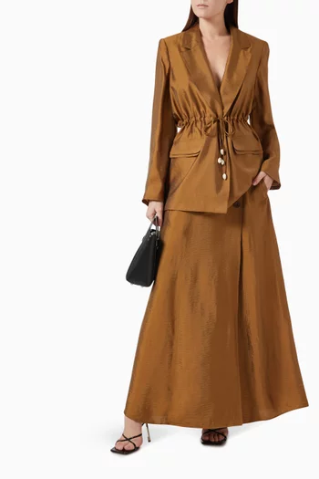 Button Maxi Skirt in Viscose-blend