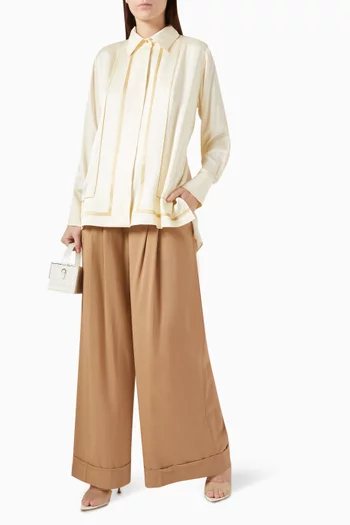 Contrast-trim Blouse