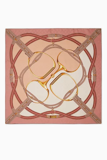 Horsebit-print Scarf in Silk Jacquard