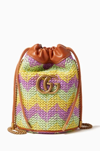 GG Bucket Bag in Crochet & Leather