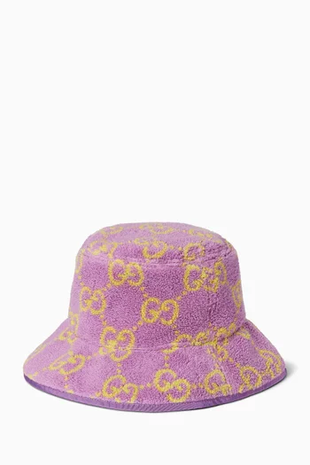 GG Jacquard Bucket Hat in Terrycloth