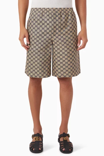 GG Shorts in Linen-blend Canvas